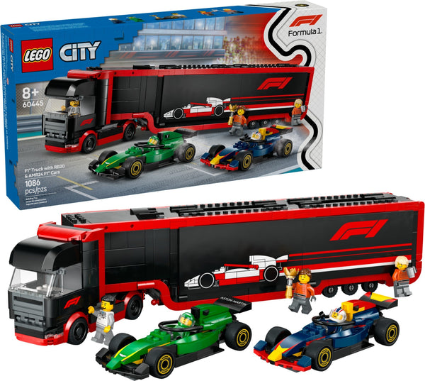 60445 F1 Truck with RB20 & AMR24 F1 Cars