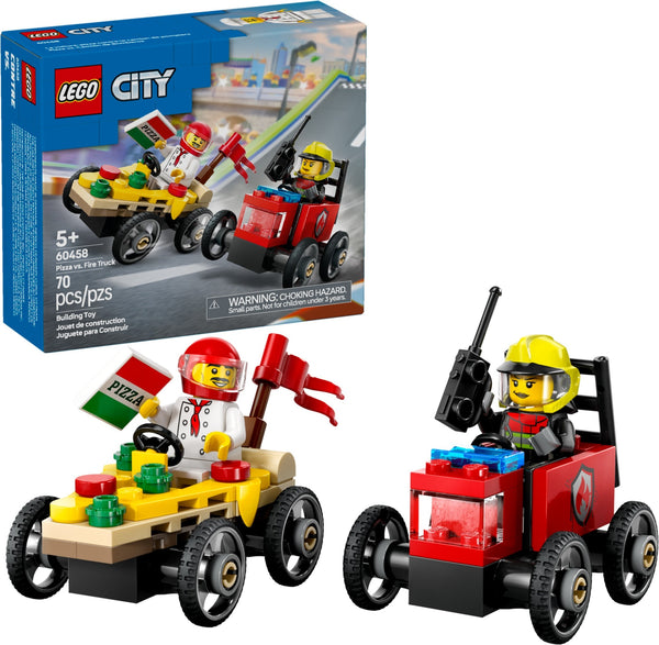 60458 Pizza vs. Fire Truck Race Car Pack
