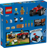 60461 Red Farm Tractor with Trailer & Sheep