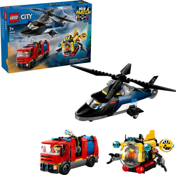 60462 Helicopter, Fire Truck & Submarine Remix