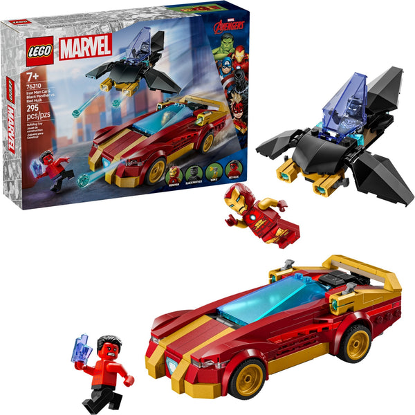 76310 Iron Man Car & Black Panther vs. Red Hulk